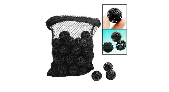 50 Black Aquarium Fish Tank Filter Bio-Balls Filtration