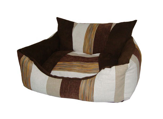 Best Pet Supplies Oval Dog Bed in Brown Stripes