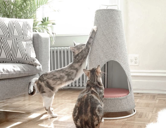 Cone : Modern Scratching Post and Cat Bed in One by WISKI