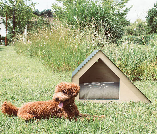 Modern Deauville Dog House with Ventilated Roof and Angular Structures by Bad Marlon Design Studio