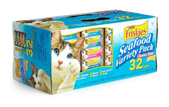 Friskies Cat Food Classic Pate 4-Flavor Seafood Variety Pack