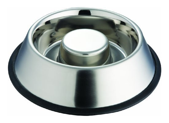 Indipets Stainless Steel Slow Eating Dish Bowl