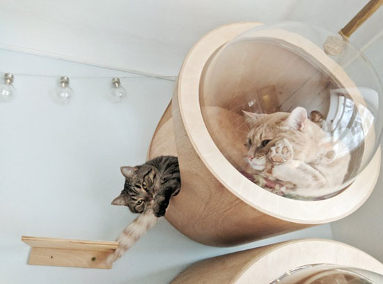 Handmade Indoor Round Cat House by PetsHelperCo
