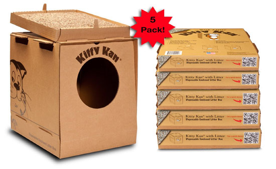 Kitty Kan 5-Pack Disposable Enclosed Litter Box