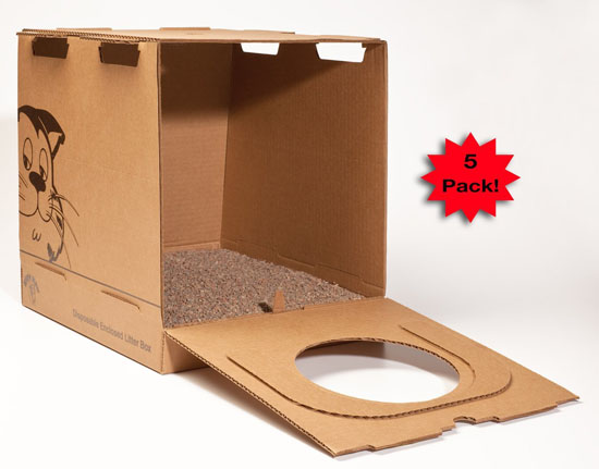 Kitty Kan 5-Pack Disposable Enclosed Litter Box