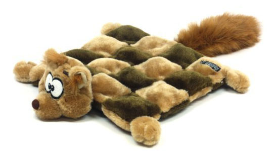 Kyjen Plush Puppies Dog Squeaker Mat Toy - Squirrel