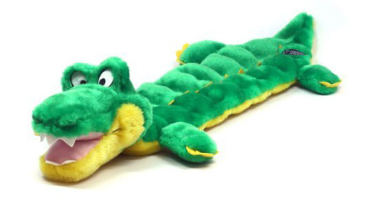 Kyjen Plush Puppies Squeaker Mat Long Body Dog Toy - Gator