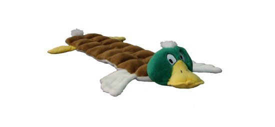 Kyjen Plush Puppies Squeaker Mat Long Body Dog Toy - Mallard