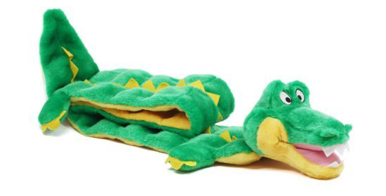 Kyjen Plush Puppies Squeaker Mat Long Body Dog Toy - Ginormous Gator