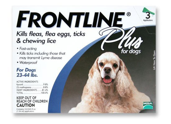 Merial Frontline Plus Flea and Tick Control for Dogs and Puppies Blue is for 23-44 Lbs