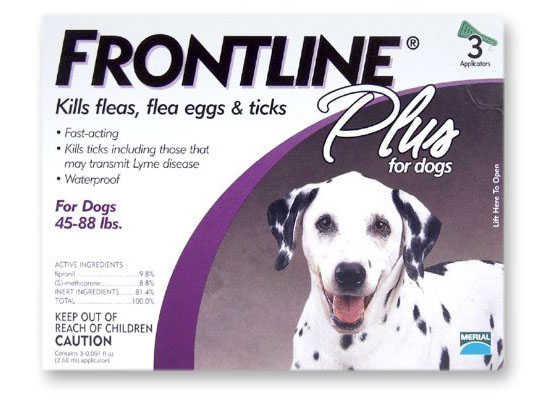 Merial Frontline Plus Flea and Tick Control for Dogs and Puppies Purple is for 45-88 Lbs