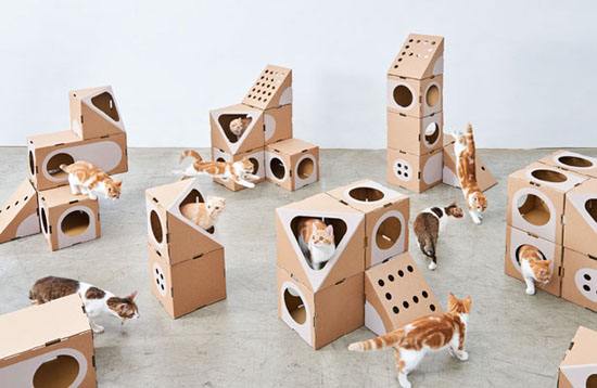 Modular Cardboard Cat House by A Cat Thing