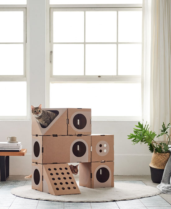 Modular Cardboard Cat House by A Cat Thing