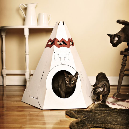 Native American Teepee Cardboard Cat House