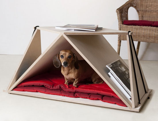 Fabbricabois Nidin Origami Coffee Table and Dog Furniture in One