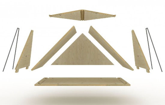 Fabbricabois Nidin Origami Coffee Table and Dog Furniture in One