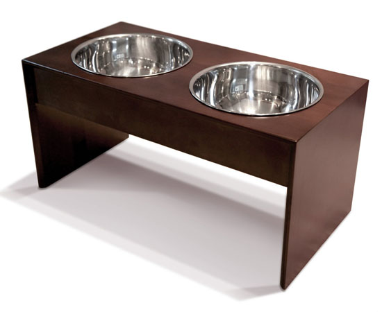 PetFusion Elevated Pet Bowl Holder in Natural Pine