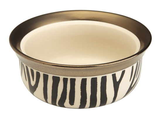 Signature Housewares Animal Print Pet Bowl - zebra