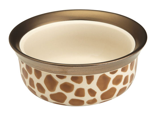 Signature Housewares Animal Print Pet Bowl - giraffe