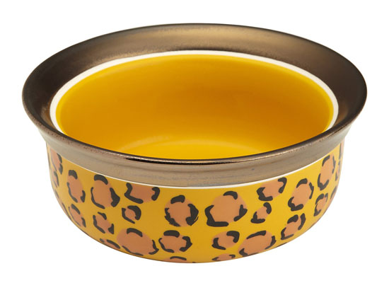 Signature Housewares Animal Print Pet Bowl - leopard