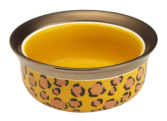 Signature Housewares Animal Print Pet Bowl - leopard