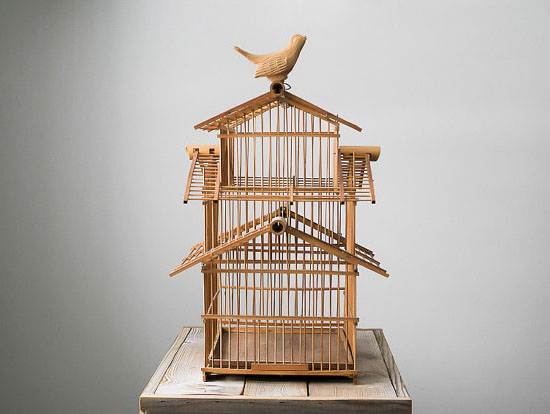 Vintage Bamboo Bird Cage