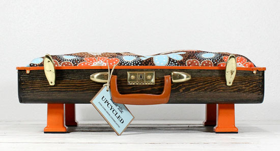 Upcycled Vintage Wooden Suitcase Pet Bed
